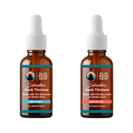 Solventless Full-Spectrum Hash Tincture Bundle | CBD 1:1 CBG & CBD 25:1 THC